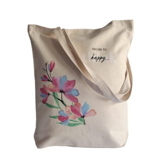 Watercolour Bloom Tote – Βαμβακερή Τσάντα με Λουλούδια