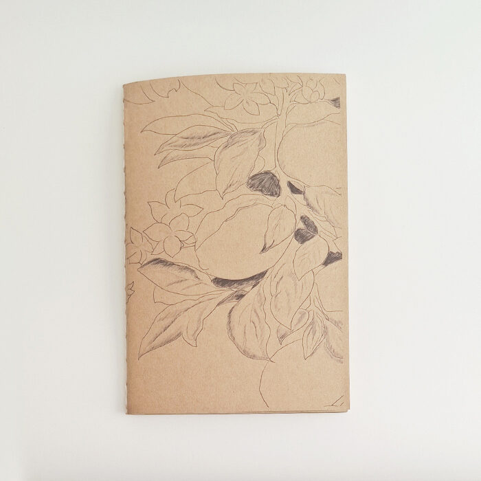 χειροποίητο lemon notebook A5 με σχέδιο λεμονιών