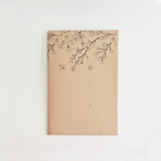 χειροποίητο σημειωματάριο A5 με sakura japanese floral σχέδιο