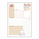 Μπλοκ σημειώσεων Daily Planner A5 50 φύλλα με λουλούδια και γατάκι lazycat