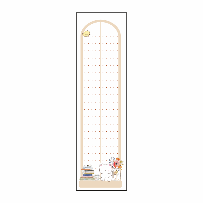 makrosteno-mplok-simeioseon-slim-lazycat Μακρόστενο μπλοκ σημειώσεων slim 21x6,5 cm με κουκκίδες και γατάκι lazycat