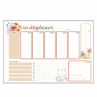 Επιτραπέζιο εβδομαδιαίο planner A4 52 φύλλα weekly desk pad με λουλούδια και γατάκι lazycat